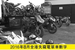 2016年8月份全港失車數字