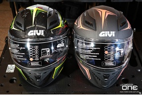 GIVI 40.5 X-CARBON 亮黑螢光黃、啞黑紅拉花碳纖維全面頭盔抵港 - 安定車行