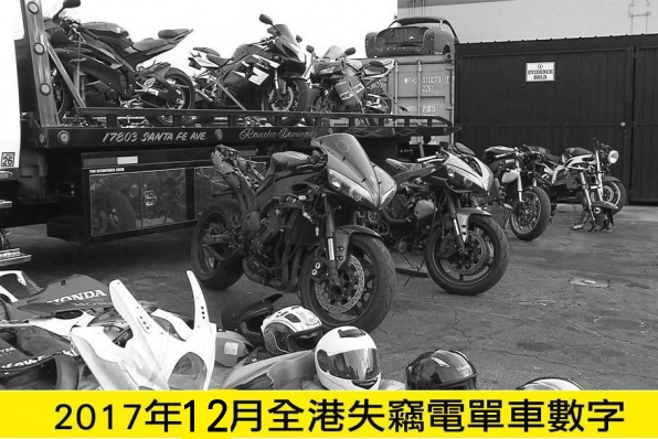 2017年12月份全港失車數字