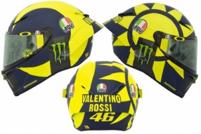 Valentino Rossi 2018 AGV Pista GP R 最新賽藍底日月拉花賽車頭盔賽