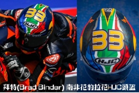 拜特(Brad Binder) 南非花豹拉花HJC頭盔 - 2021意大利聖瑪利諾站