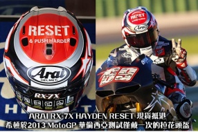 ARAI RX-7X HAYDEN RESET 現貨抵港 - 希頓於2013 MotoGP 華倫西亞測試僅戴一次的拉花頭盔