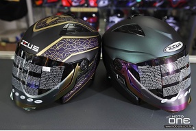 ZEUS-613B BATIK EDITION 紫金拉花特別版及啞黑開面頭盔 - 可另購加配下巴保護部件