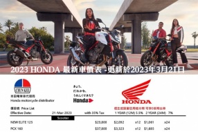 2023 HONDA 最新車價表 -更新於2023年3月21日