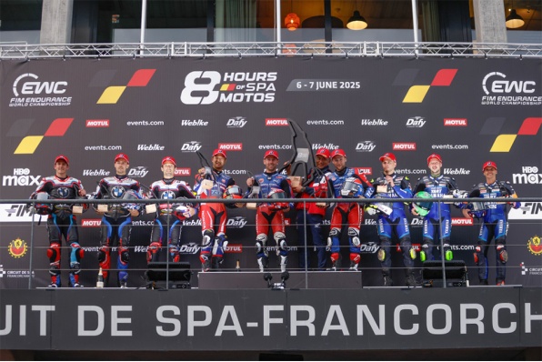 （前五名均使用 BRIDGESTONE 輪胎） 2025 年 EWC 比利時 SPA 8 小時世界耐力賽 — F.C.C. TSR Honda France 打破冠軍荒