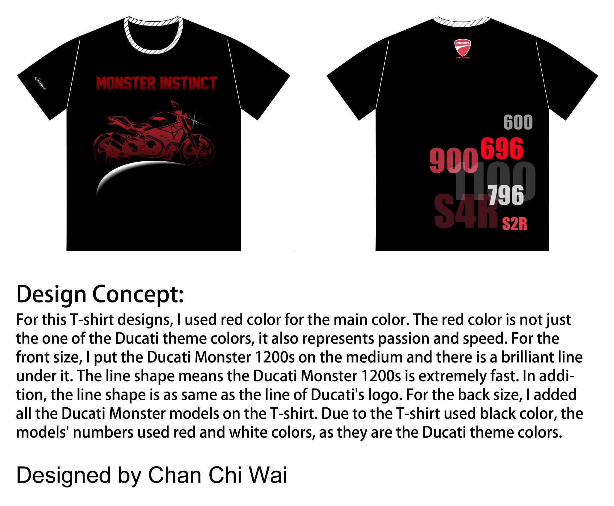 2014 ducati Your Monster Instinct T-shirt Drawing Competition
