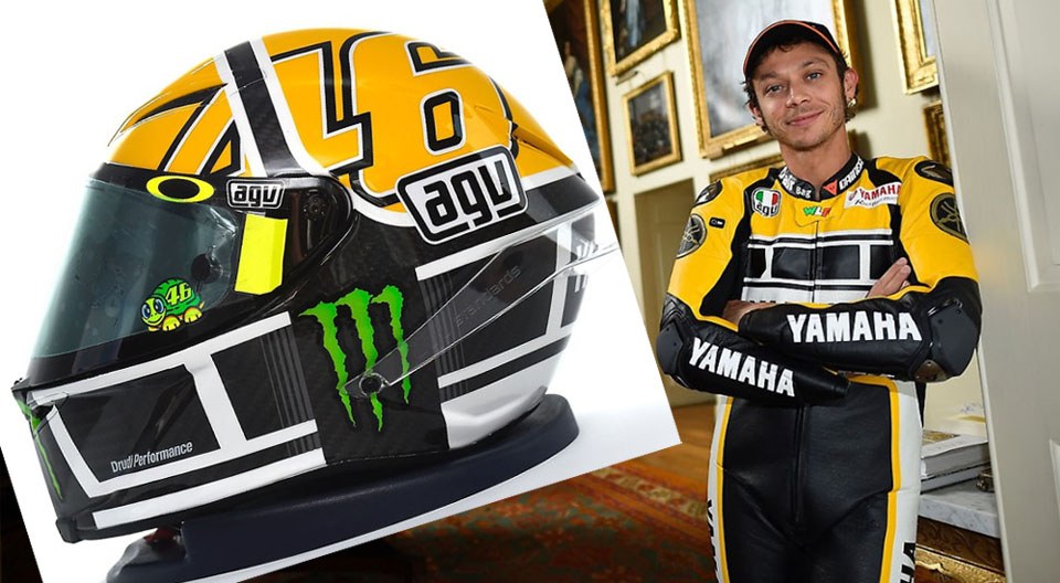 2015 Valentino Rossi agv helmet dainese suit