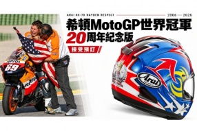 (接受預訂) 希頓MotoGP封王20周年|ARAI RX-7X HAYDEN RESPECT重現冠軍風采